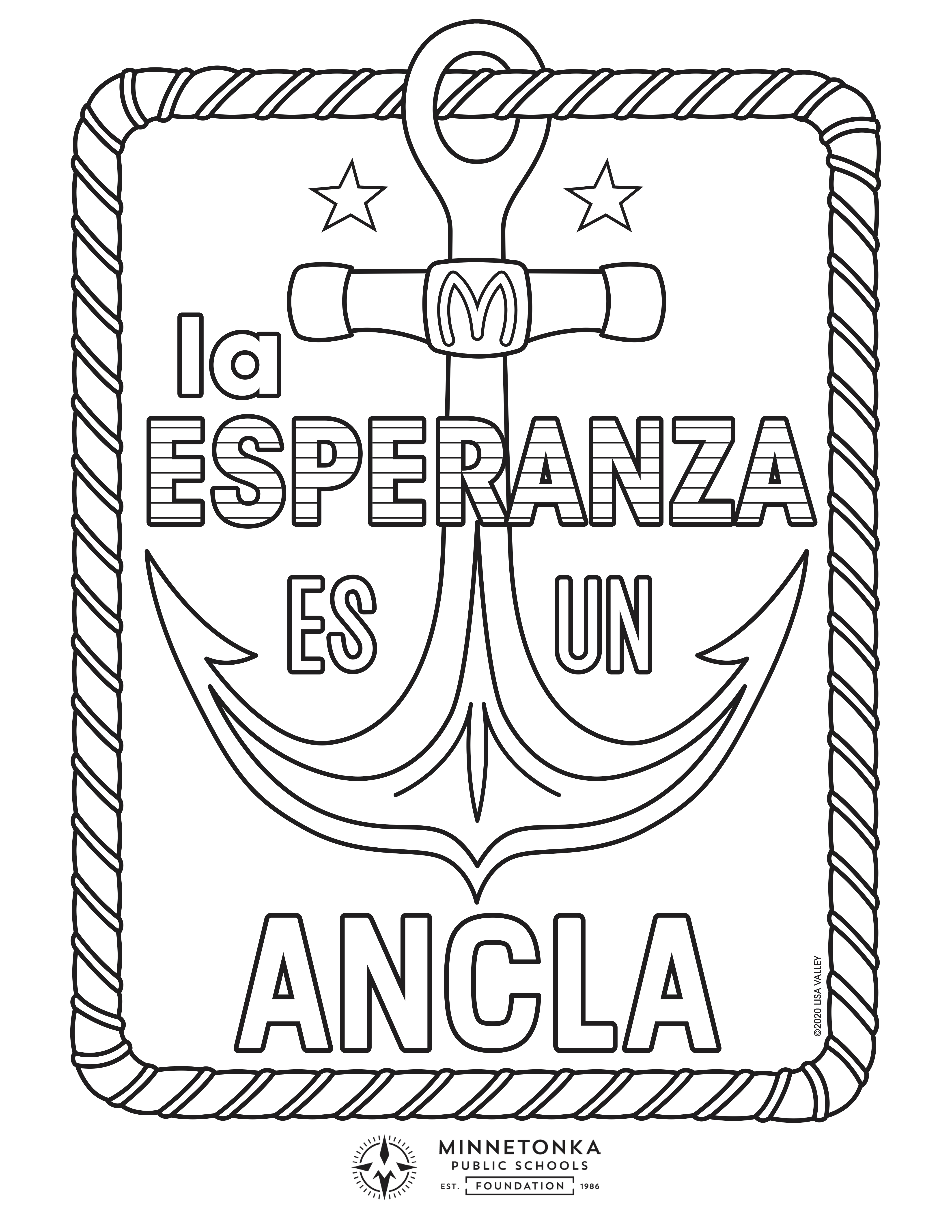 Anchor Coloring Sheet Španski